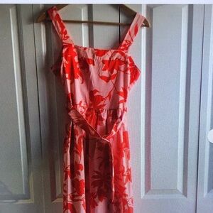 Floral Red and White Sundress